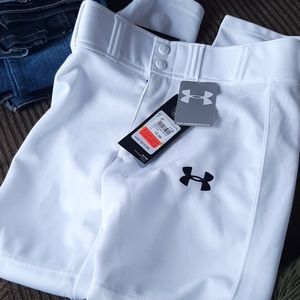 New youth medium UA white baseball pants